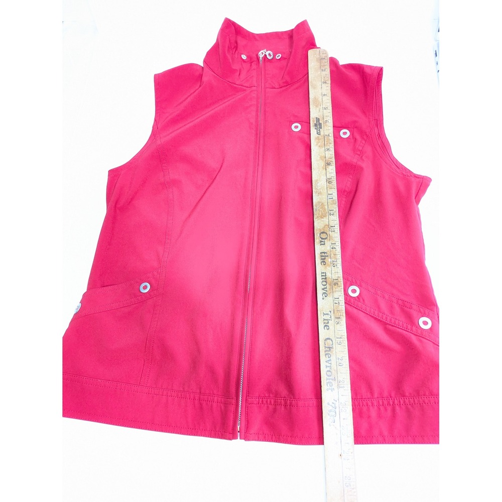Zenergy Chicos Vest Women Medium 1 Red Full Zip Mock Neck Stretch Activewear - Picture 4 of 11